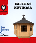 Carelia® Huvimaja 9,9 m2 on suomessa valmistettu isoilla ikkunoilla varustettu kotarakennus.