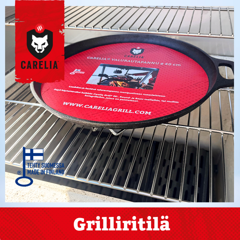 Carelia® Valugrilli grilliritilä valurautapannun koroke